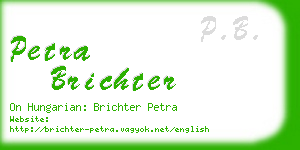 petra brichter business card